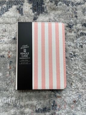 Elyse Breanne Pink and White Stripe Kindle Case for Paperwhite 11